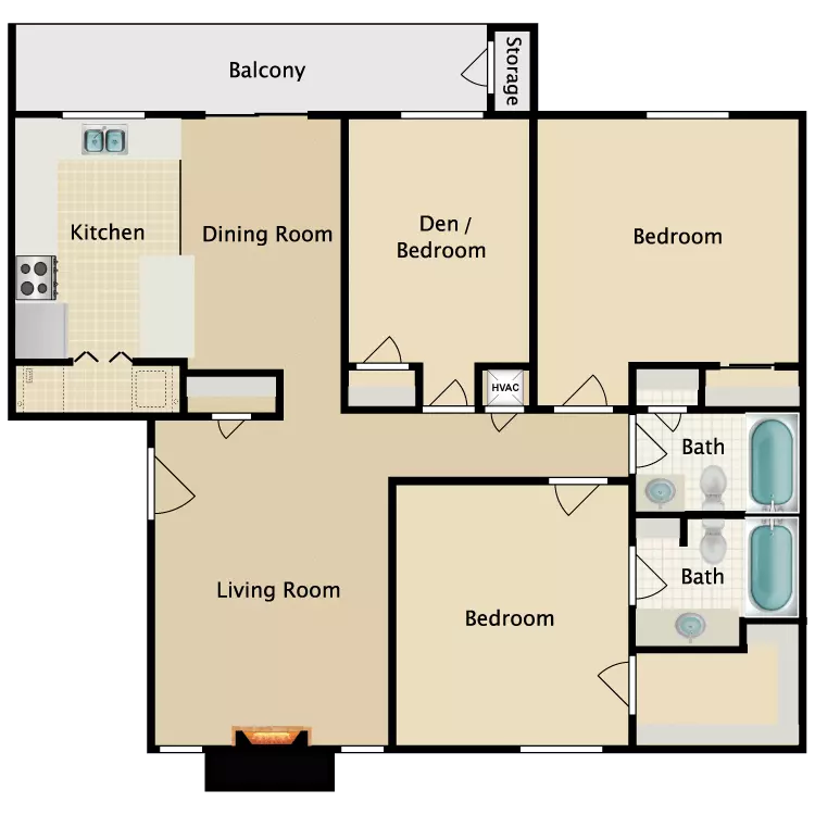 3x2 floor plan