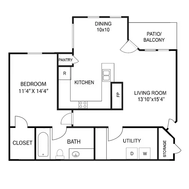 1D 0634 floor plan