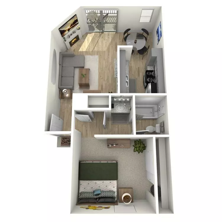 1 Bed • 1 Bath 1517 floor plan