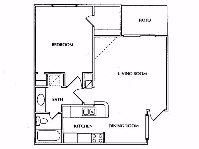 1 Bed • 1 Bath 1015 floor plan