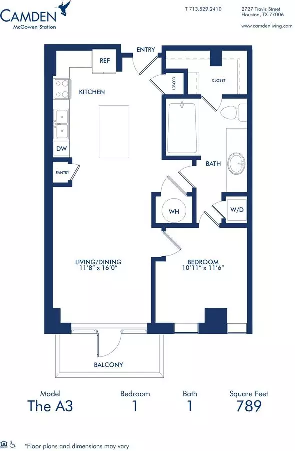 1 Bed • 1 Bath 422 floor plan