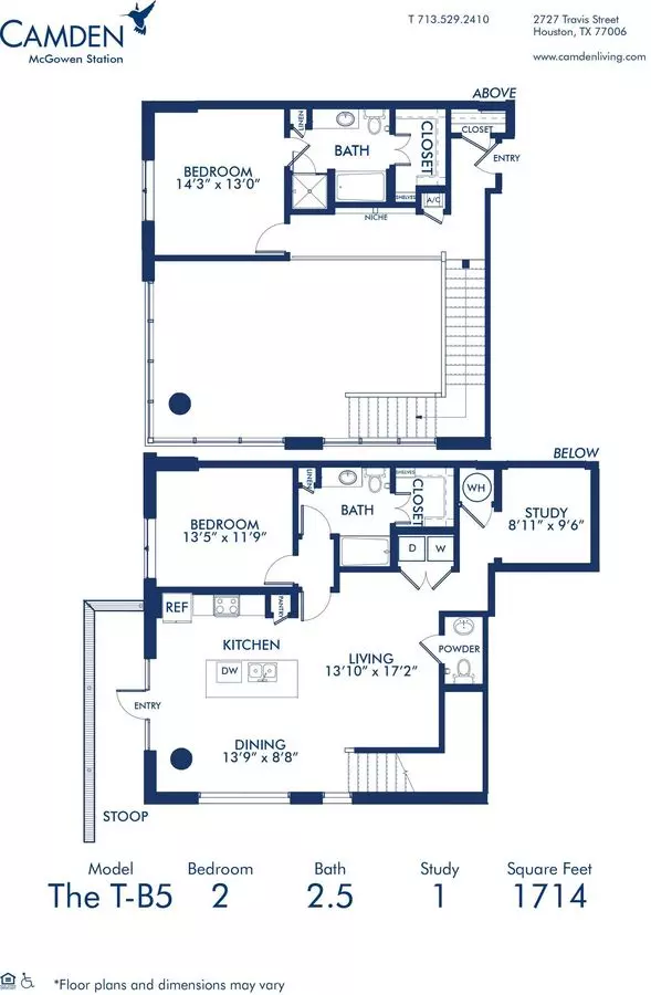 2 Beds • 2 Bath 843 floor plan