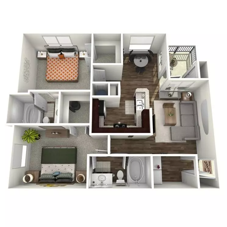 2 Beds • 2 Bath 2334 floor plan