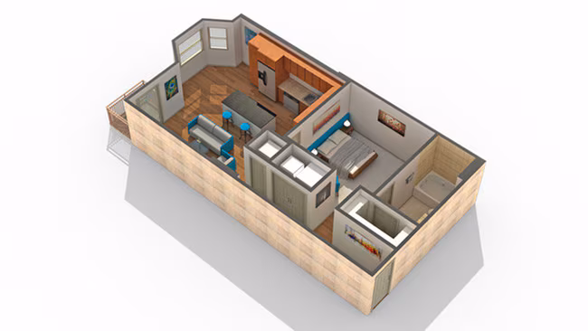 1 Bed • 1 Bath A431 floor plan