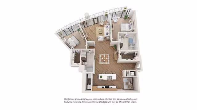 2 Beds • 2 Bath 14H floor plan