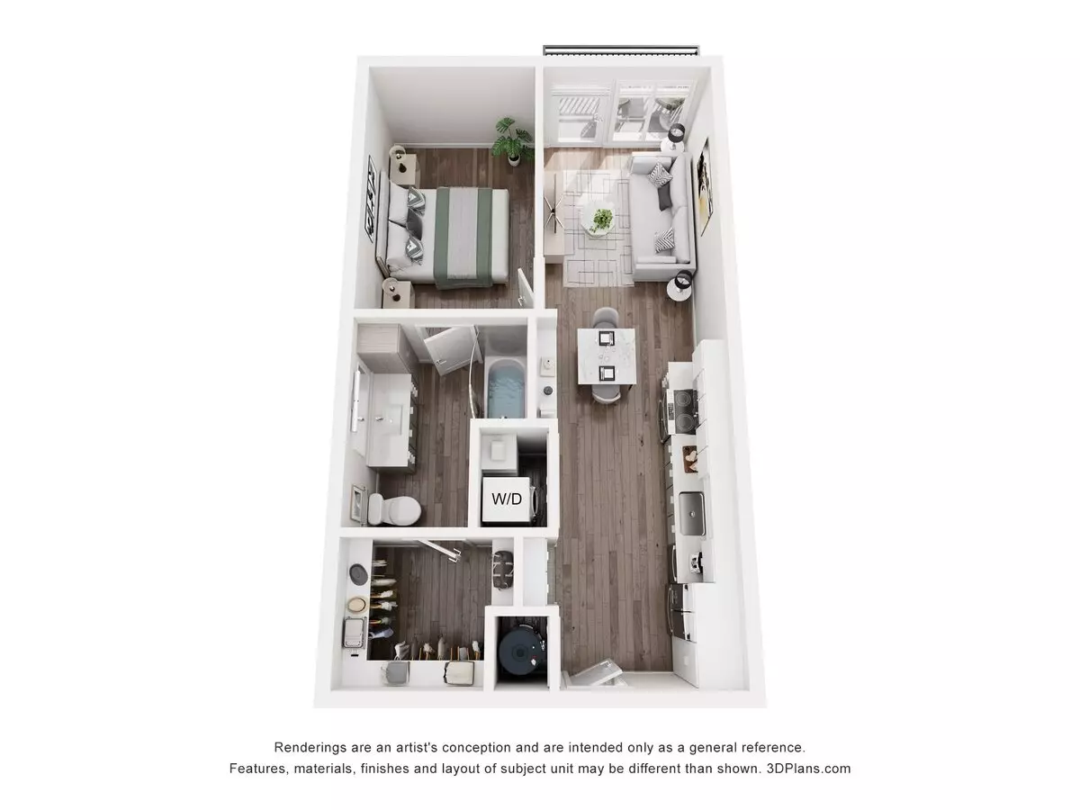 1 Bed • 1 Bath 3029 floor plan