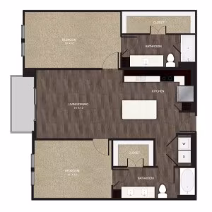 2 Beds • 2 Bath 2143 floor plan