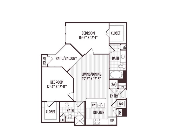 2 Beds • 2 Bath 160 floor plan