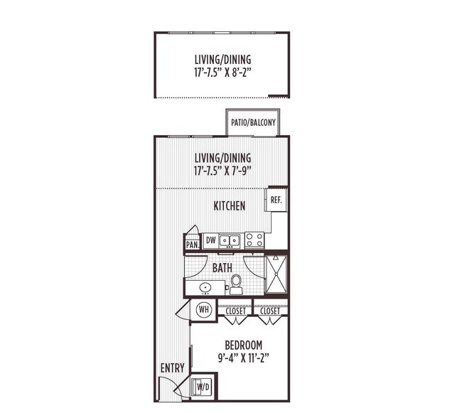 1 Bed • 1 Bath 111 floor plan