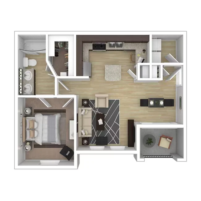 1B 1225 floor plan