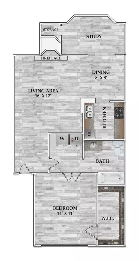 1 Bed • 1 Bath 313 floor plan