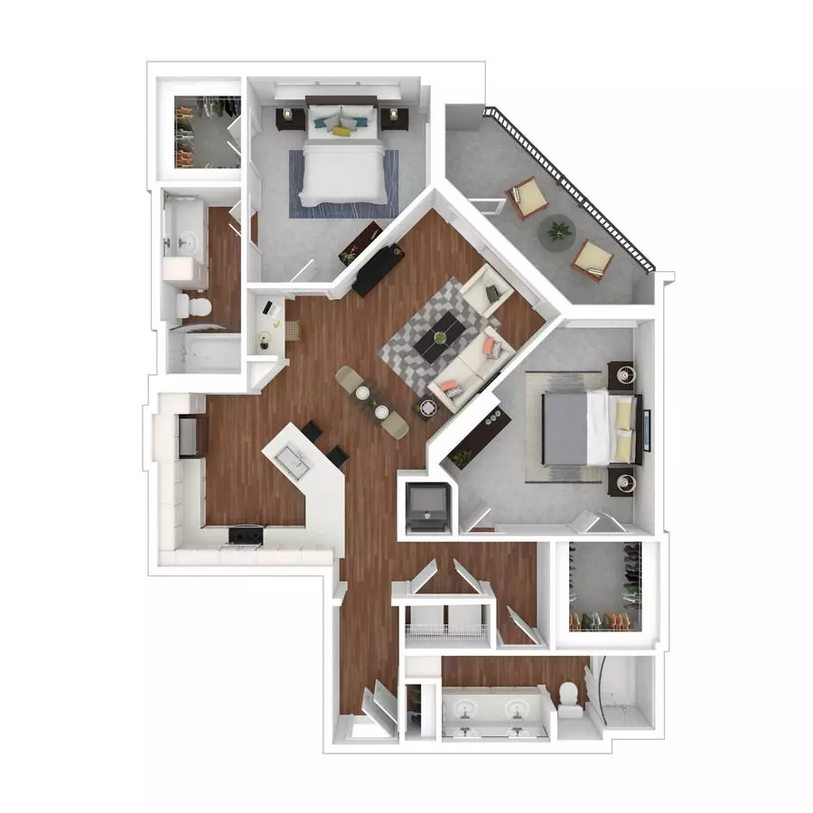 2 Beds • 2 Bath 433 floor plan