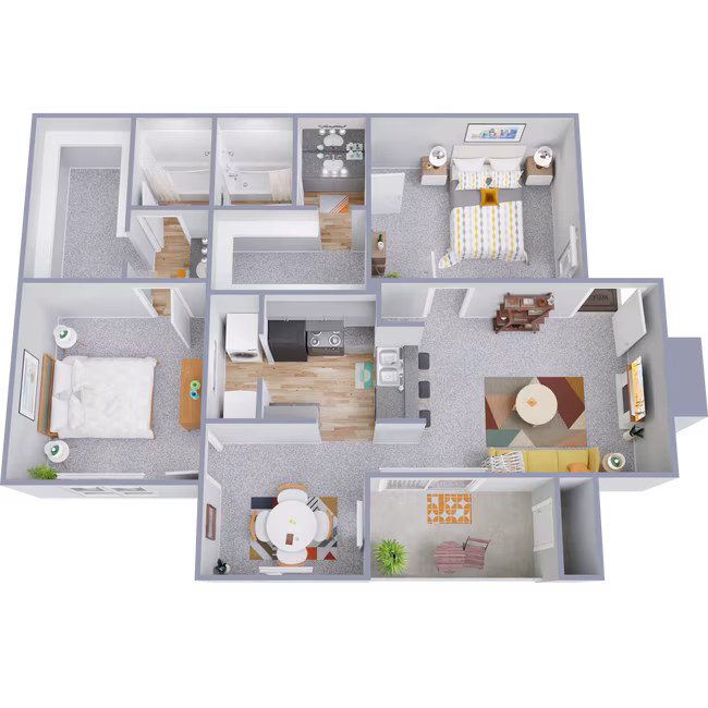 2 Beds • 2 Bath 276 floor plan