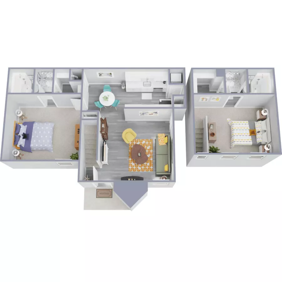 2 Beds • 2 Bath 2606 floor plan