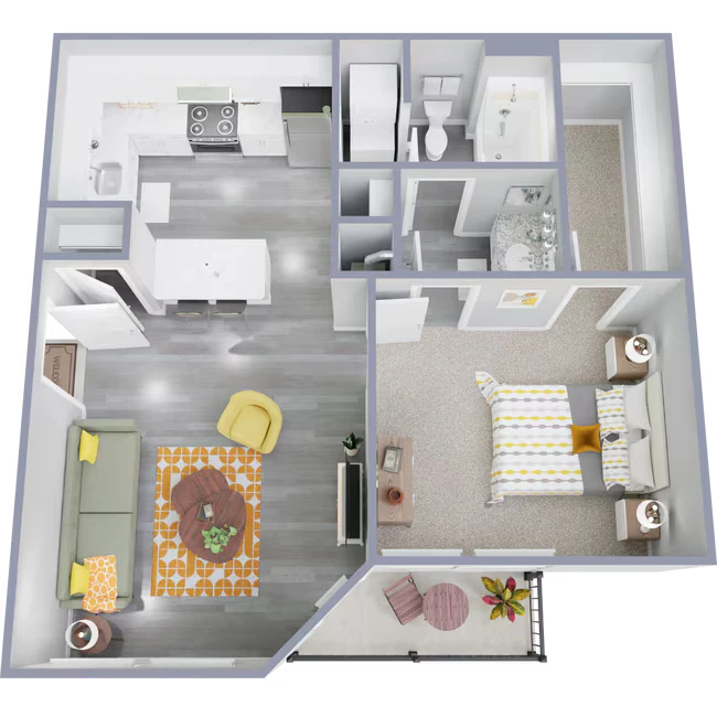 1 Bed • 1 Bath 1915 floor plan