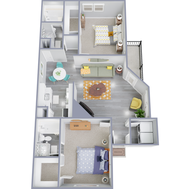 2 Beds • 2 Bath 2603 floor plan