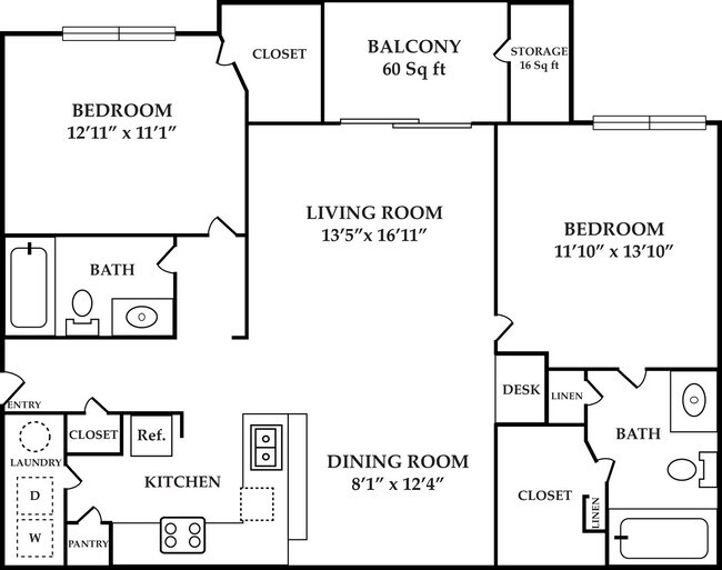 Unit 00-422 floor plan