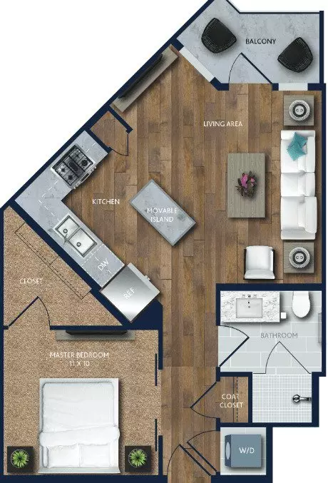 1 Bed • 1 Bath 206 floor plan