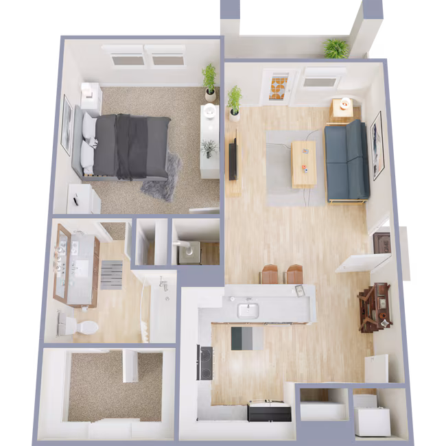 1 Bed • 1 Bath 6204 floor plan