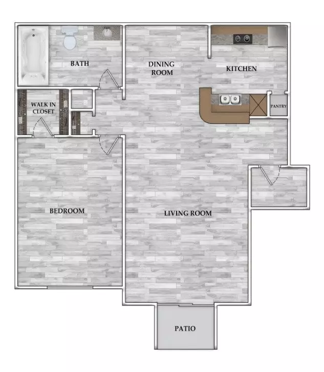 1 Bed • 1 Bath 4212 floor plan