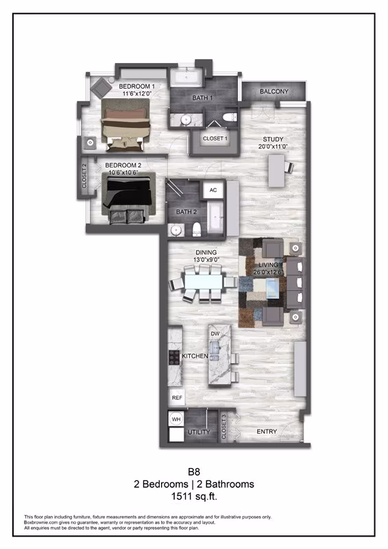 Unit W407 W407 floor plan
