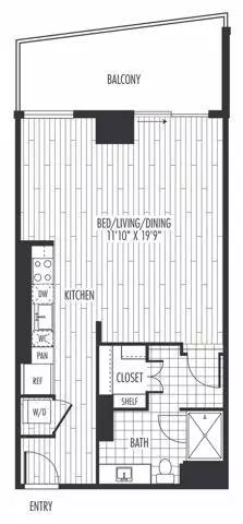 Studio • 1 Bath 1906 floor plan