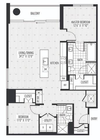 2 Beds • 2 Bath 2704 floor plan