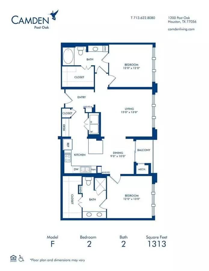 2 Beds • 2 Bath 211 floor plan