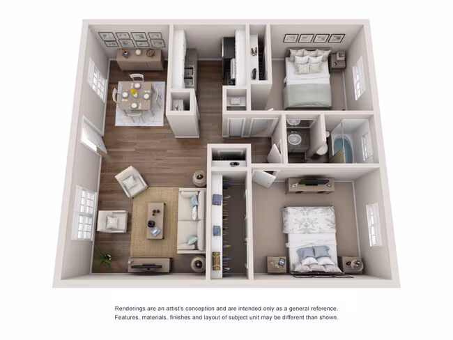 2 Beds • 1 Bath B009 floor plan