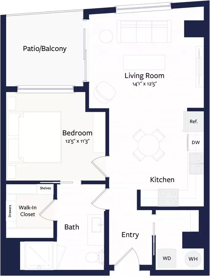 1 Bed • 1 Bath 2008 floor plan