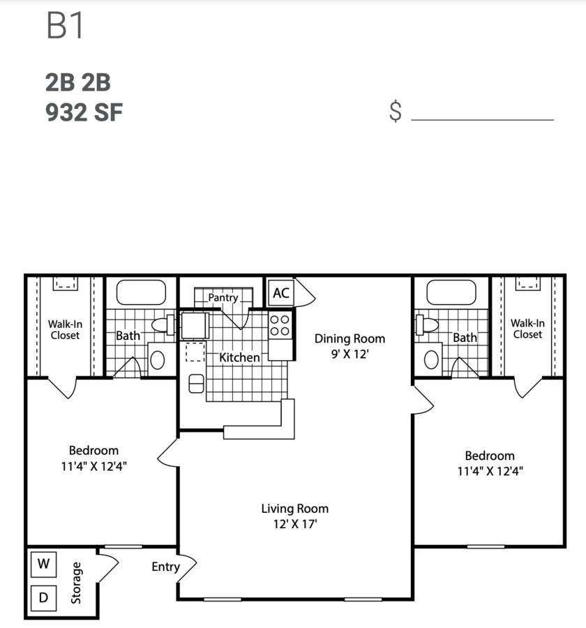 Unit 1705 1705 floor plan