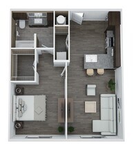 1 Bed • 1 Bath - floor plan