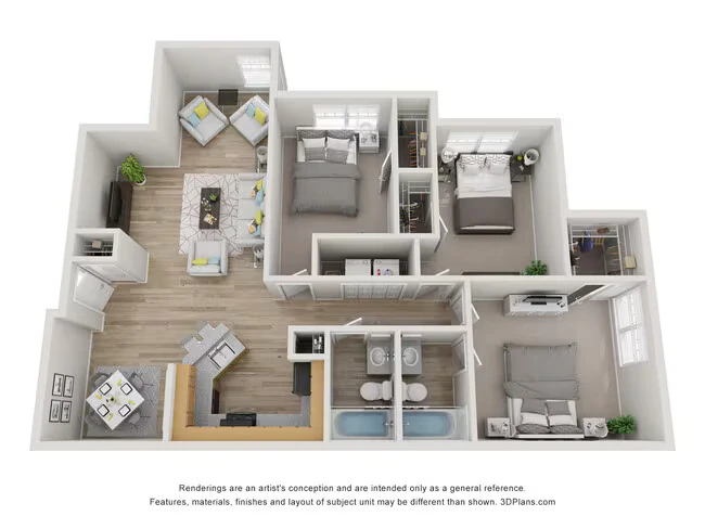 3 Beds • 2 Bath 1334 floor plan