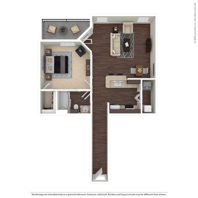 1 Bed • 1 Bath 2627 floor plan