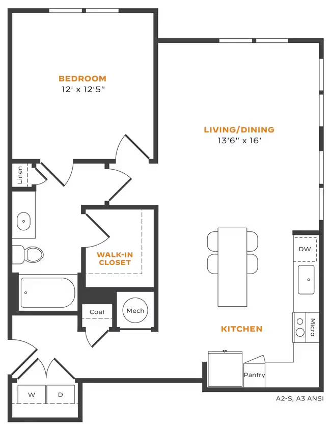 1x1 531 floor plan