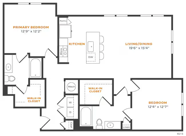 2x2 738 floor plan