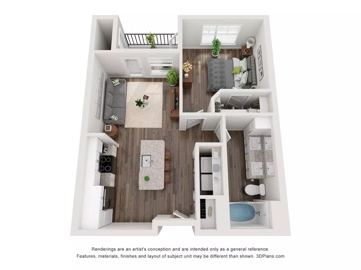 1 Bed • 1 Bath 5207 floor plan