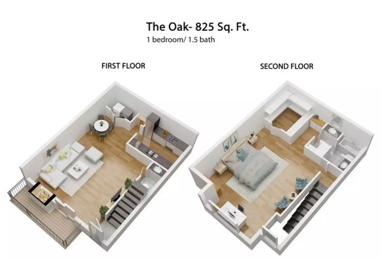 1 Bed • 1 Bath 115 floor plan