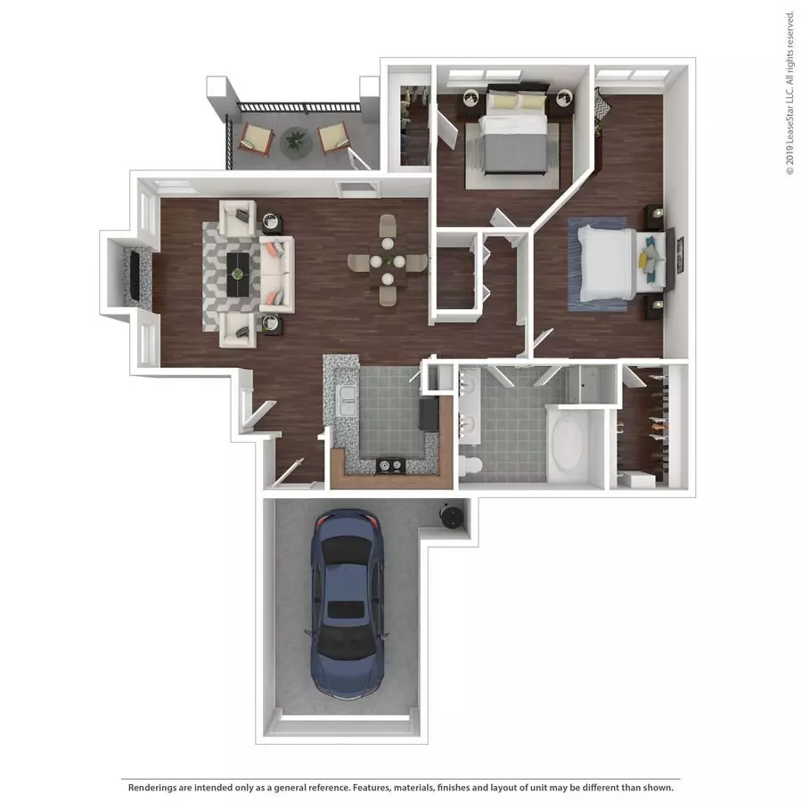 2 Beds • 1 Bath 0501 floor plan