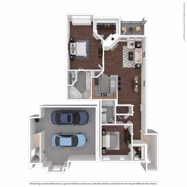 2 Beds • 2 Bath 3505 floor plan
