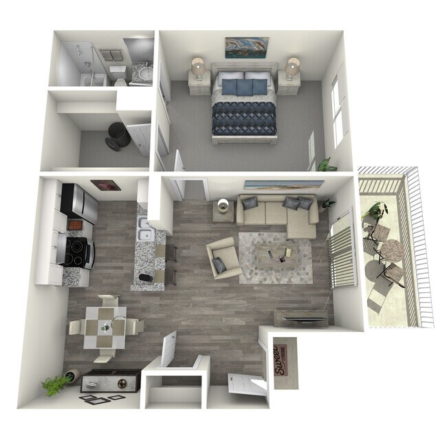 1 Bed • 1 Bath 088 floor plan