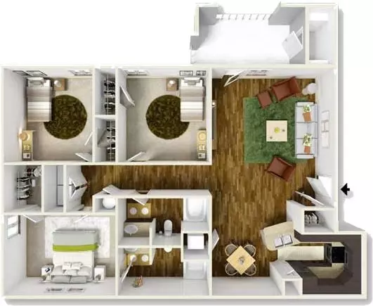 3 Beds • 2 Bath 1738 floor plan