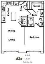 1 Bed • 1 Bath floor plan
