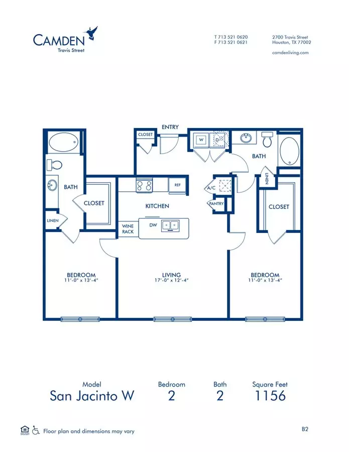2 Beds • 2 Bath 3020 floor plan