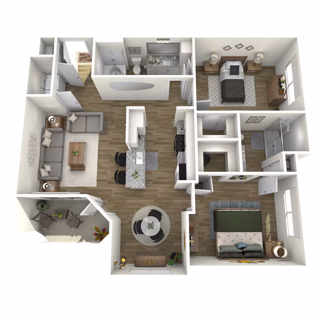 2 Beds • 2 Bath 1202 floor plan