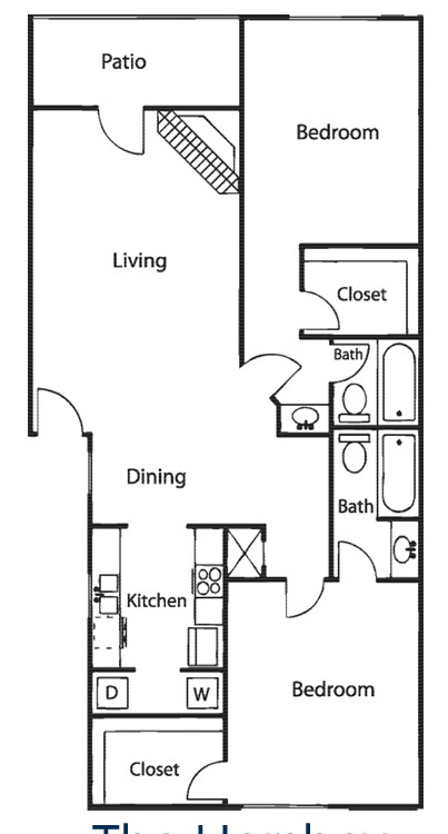 2 Beds • 2 Bath 281 floor plan
