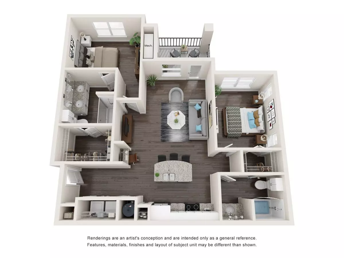 2 Beds • 2 Bath 5301 floor plan