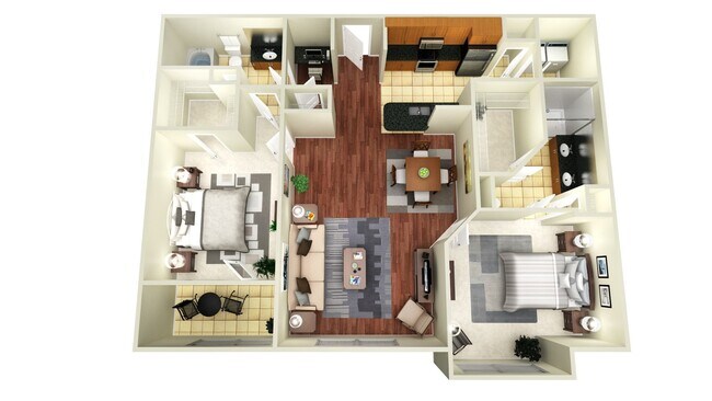 2 Beds • 2 Bath 114 floor plan