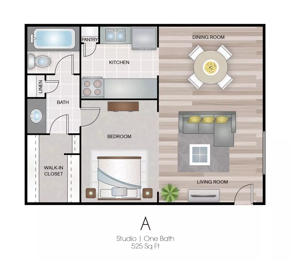 Studio • 1 Bath 1014 floor plan