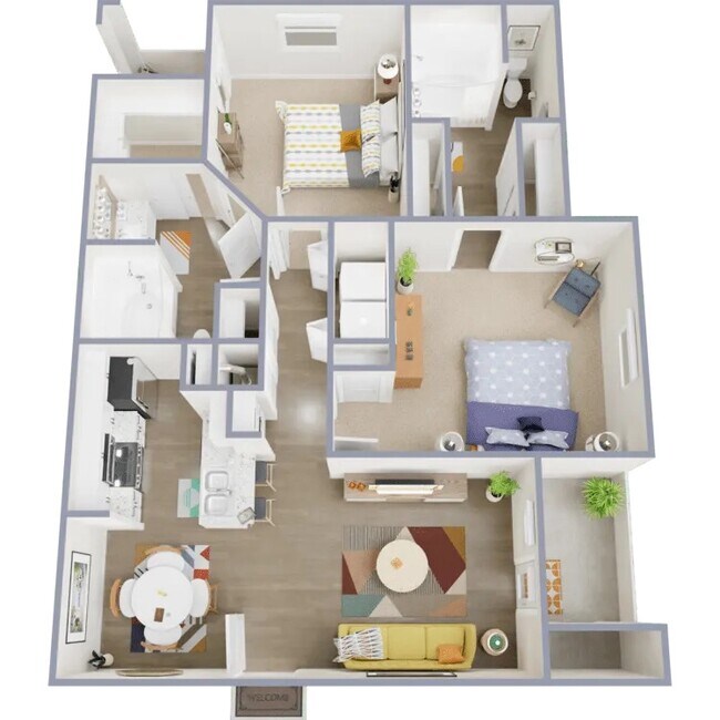 2 Beds • 2 Bath 06108 floor plan